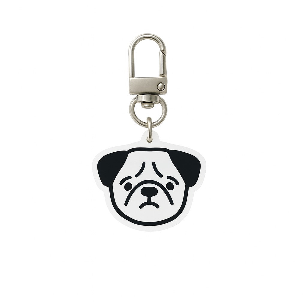 Cute Pug Face Keychain