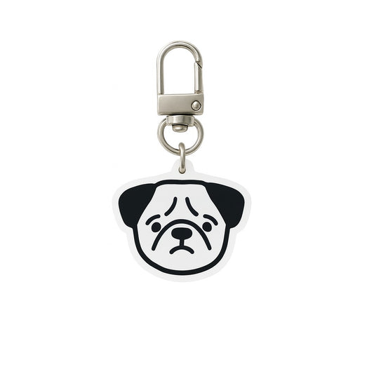 Cute Pug Face Keychain