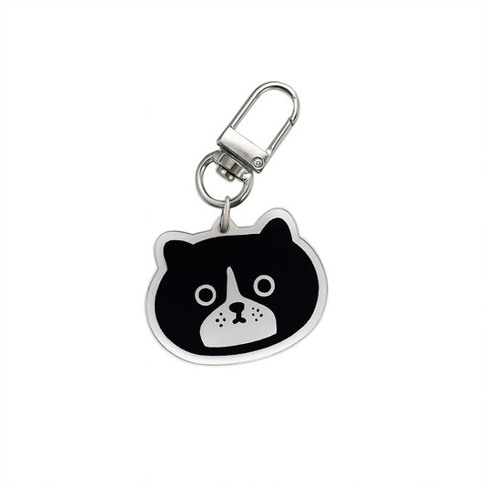Black & White Kitty Keychain – Minimal & Adorable Companion