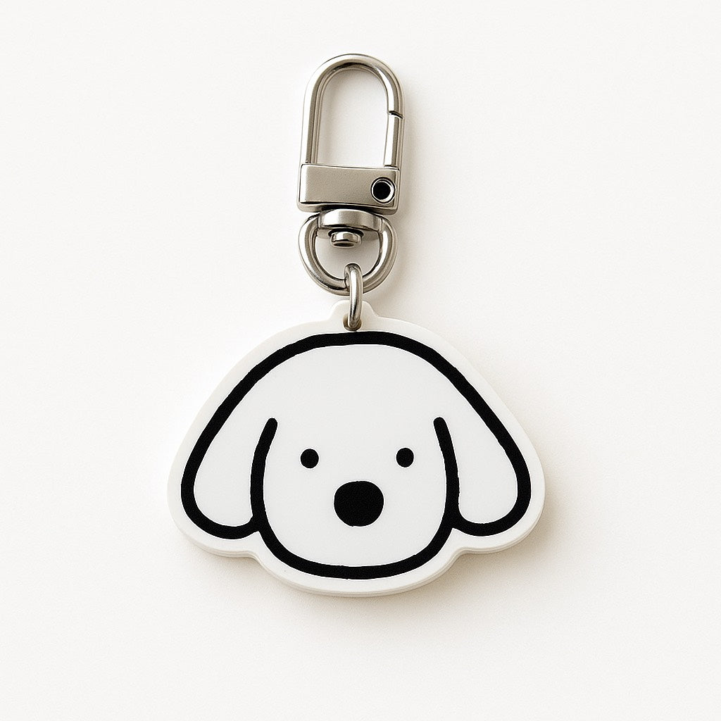 Poodle Keychain – Fluffy Pup Acrylic Charm