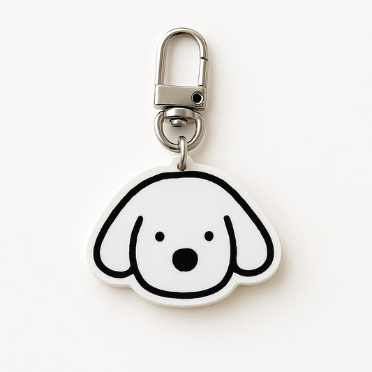 Poodle Keychain – Fluffy Pup Acrylic Charm