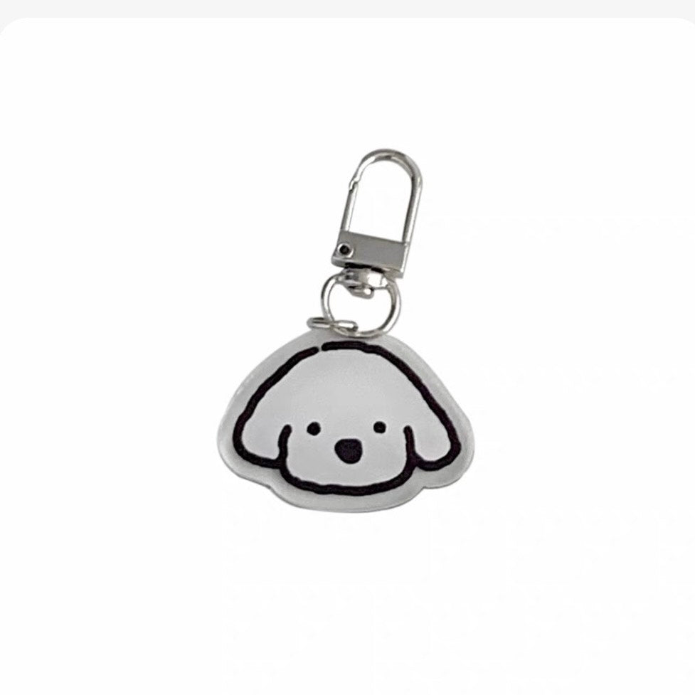 Poodle Keychain – Fluffy Pup Acrylic Charm