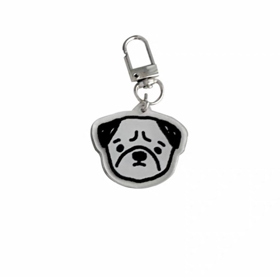 Cute Pug Face Keychain