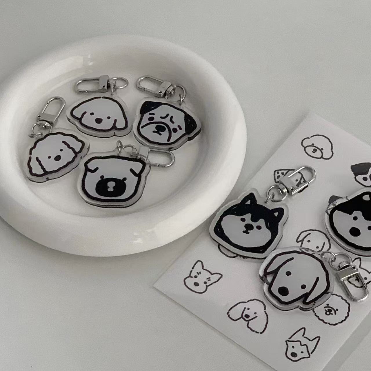 Cute Pug Face Keychain